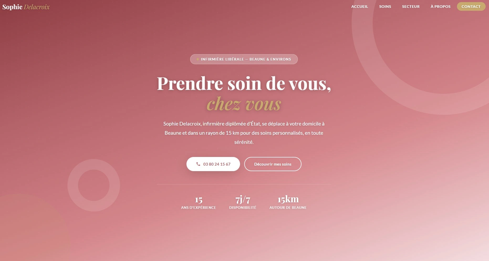 Site web enfermeiro liberal — página inicial